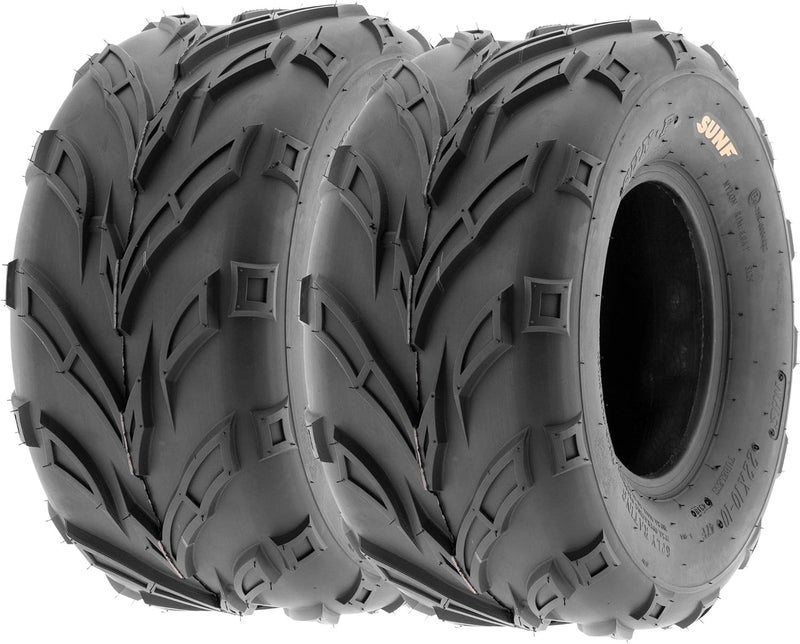 SUNF Pair of 2 A004 ATV Go-Karts 16x8-7 AT off-road Tires, Trail & Track, 6 PR, Tubeless - Image 1